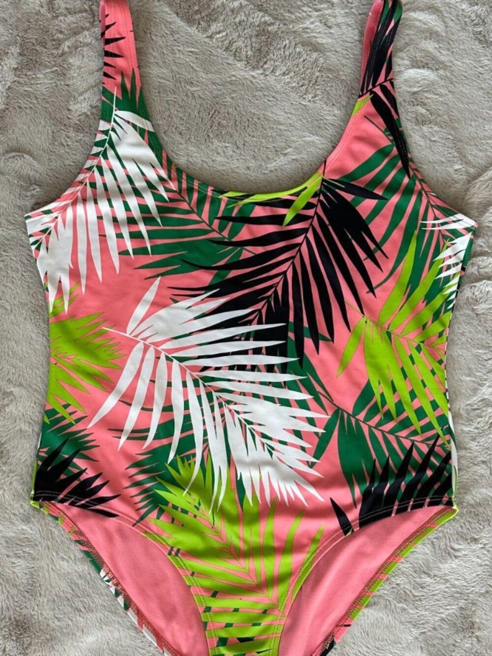City Streets Palm Leaves One-Piece Swimsuit, Size L
